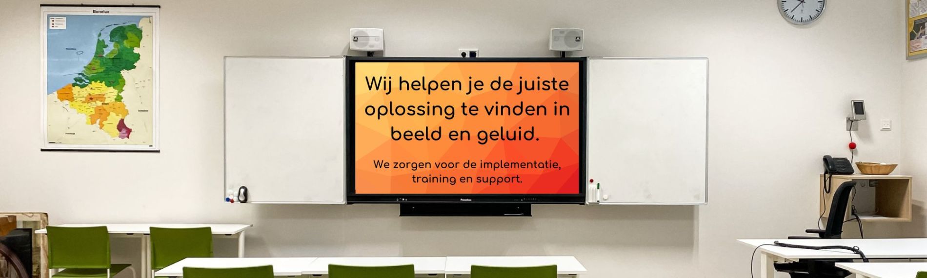 Audiovisuele oplossingen voor het onderwijs, overheid en de zakelijke markt. De partner voor productselecties, installaties, service, verhuizingen, trainingen en onderhoud op maat. 