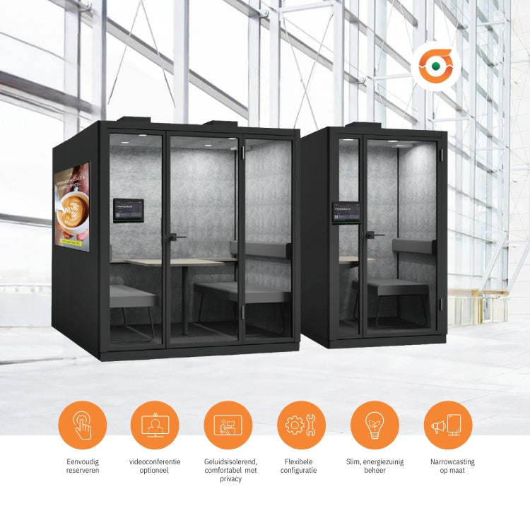 SMART POD L GEN 2 - stilte cabine - vergaderruimte - meetingbox - werkplek met roombooking voor 4 personen